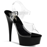 6 Inch Heel DELIGHT-608 Clear-Black